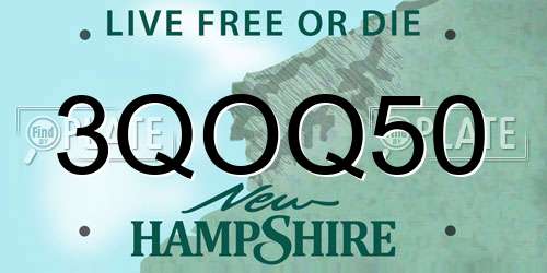 3QOQ50 New Hampshire License Plate