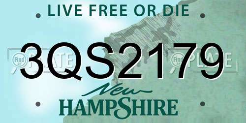 3QS2179 New Hampshire License Plate
