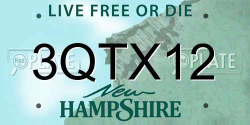 3QTX12 New Hampshire License Plate