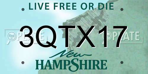 3QTX17 New Hampshire License Plate