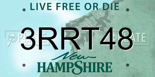 3RRT48 New Hampshire License Plate
