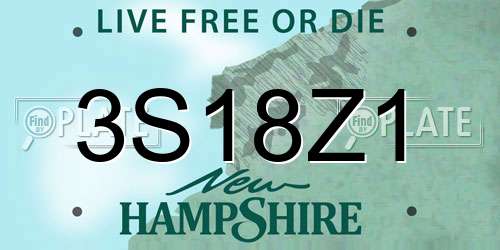 3S18Z1 New Hampshire License Plate