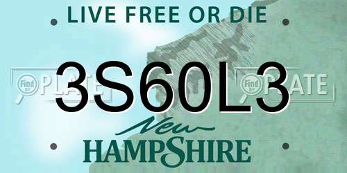 3S60L3 New Hampshire License Plate