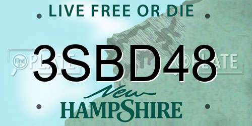 3SBD48 New Hampshire License Plate