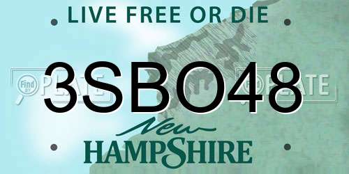 3SBO48 New Hampshire License Plate