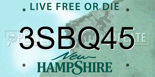 3SBQ45 New Hampshire License Plate