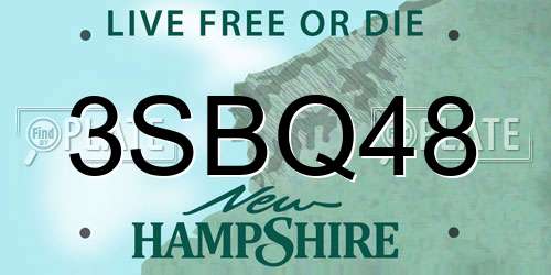3SBQ48 New Hampshire License Plate