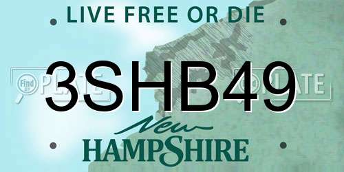 3SHB49 New Hampshire License Plate