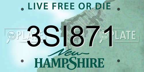 3SI871 New Hampshire License Plate