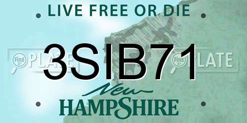 3SIB71 New Hampshire License Plate
