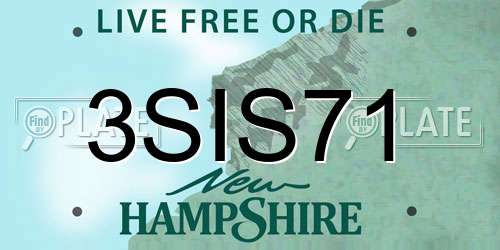 3SIS71 New Hampshire License Plate