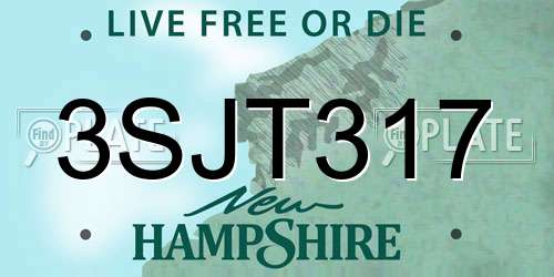3SJT317 New Hampshire License Plate
