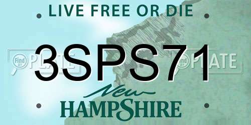3SPS71 New Hampshire License Plate
