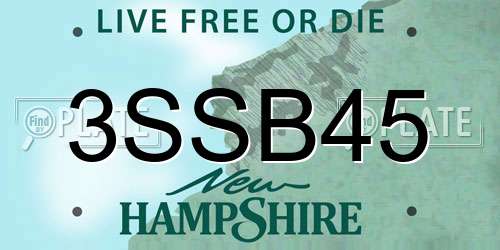 3SSB45 New Hampshire License Plate