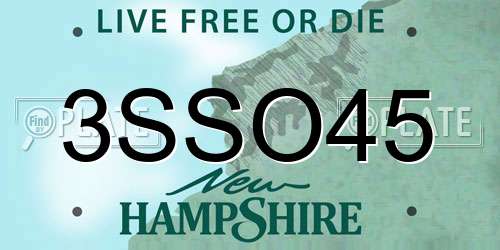 3SSO45 New Hampshire License Plate