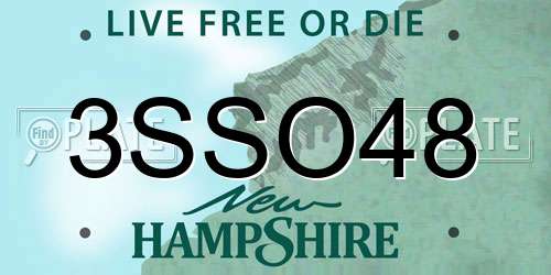 3SSO48 New Hampshire License Plate