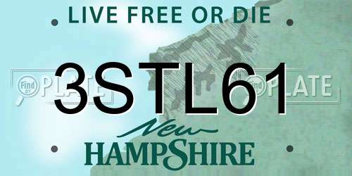 3STL61 New Hampshire License Plate