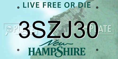 3SZJ30 New Hampshire License Plate