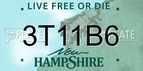 3T11B6 New Hampshire License Plate