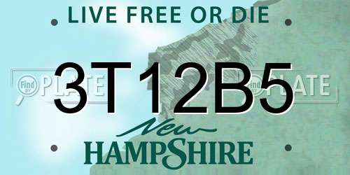 3T12B5 New Hampshire License Plate
