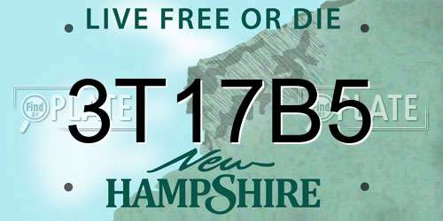 3T17B5 New Hampshire License Plate