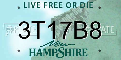 3T17B8 New Hampshire License Plate
