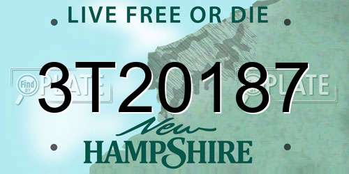 3T20187 New Hampshire License Plate