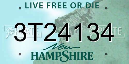 3T24134 New Hampshire License Plate