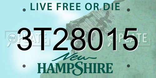 3T28015 New Hampshire License Plate