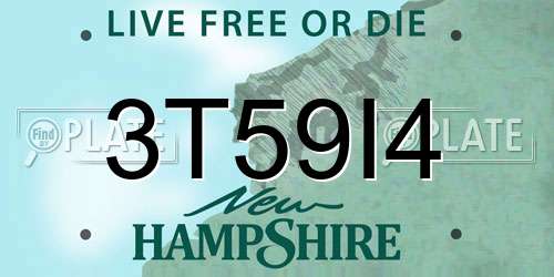 3T59I4 New Hampshire License Plate