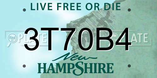 3T70B4 New Hampshire License Plate