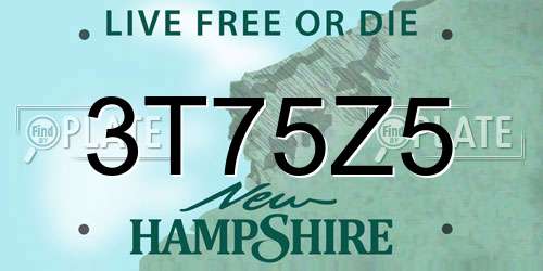 3T75Z5 New Hampshire License Plate