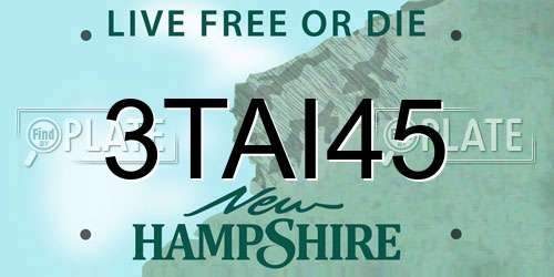 3TAI45 New Hampshire License Plate