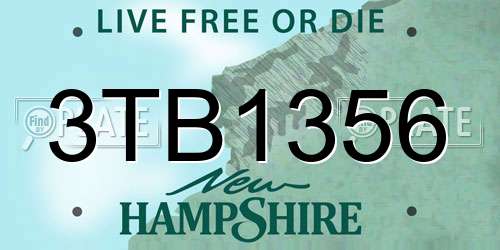3TB1356 New Hampshire License Plate