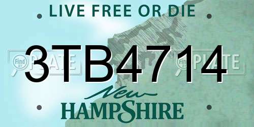 3TB4714 New Hampshire License Plate