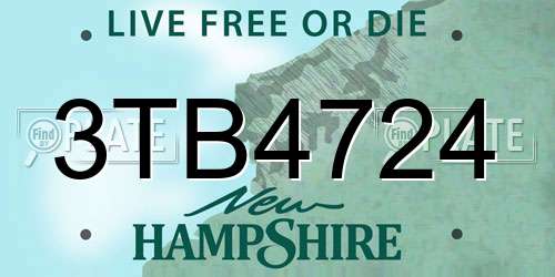 3TB4724 New Hampshire License Plate