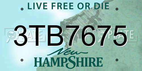 3TB7675 New Hampshire License Plate
