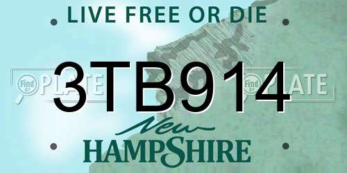3TB914 New Hampshire License Plate