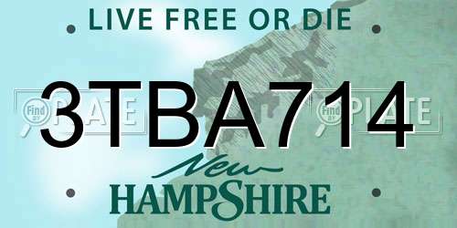 3TBA714 New Hampshire License Plate