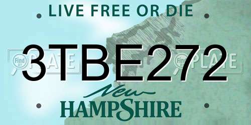 3TBE272 New Hampshire License Plate