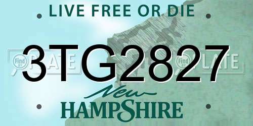 3TG2827 New Hampshire License Plate