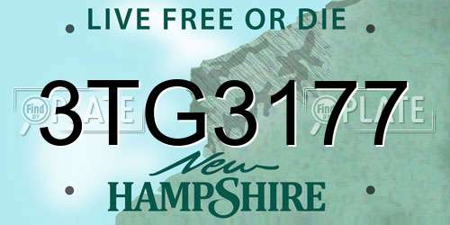 3TG3177 New Hampshire License Plate