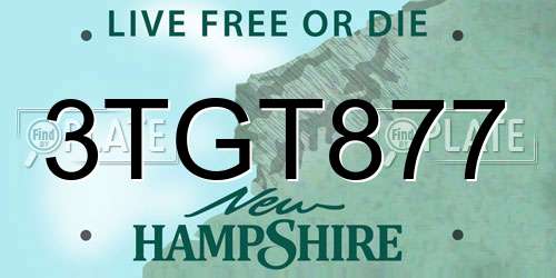 3TGT877 New Hampshire License Plate