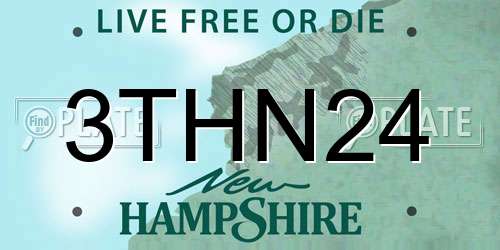 3THN24 New Hampshire License Plate