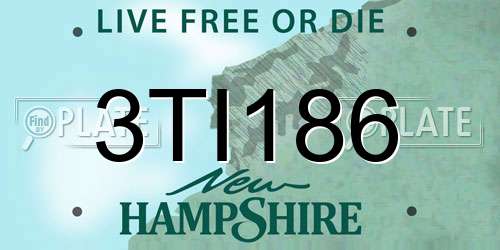 3TI186 New Hampshire License Plate