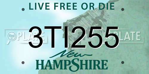 3TI255 New Hampshire License Plate