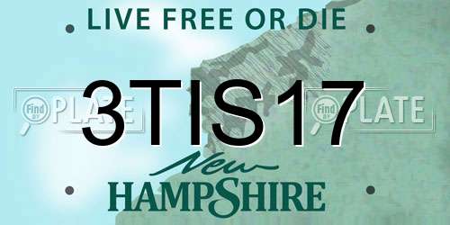3TIS17 New Hampshire License Plate