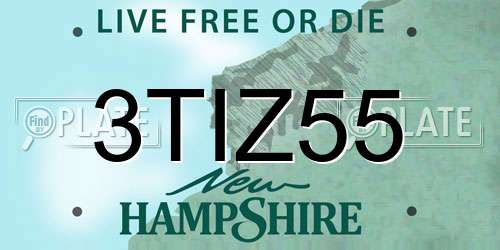 3TIZ55 New Hampshire License Plate