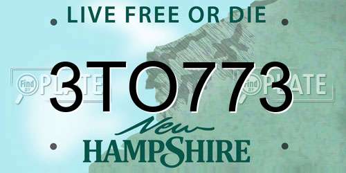 3TO773 New Hampshire License Plate