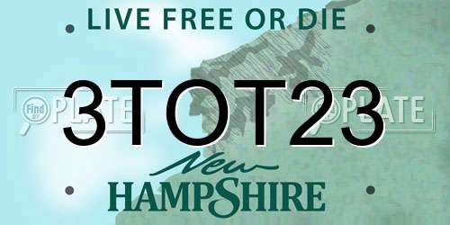3TOT23 New Hampshire License Plate